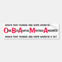 ANTI OBAMA - UNE GRANDE ERREUR TERRIBLE AMÉRIQUE AUTOCOLLANTS POUR VOITURE