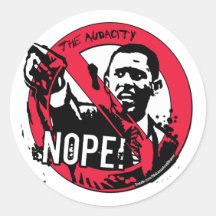 Anti Obama vitesse '08 de Nope Autocollant Rond