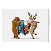 Anti vengeance d'animal de chasse cartes de vœux