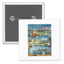Antibes vintage méditerranéen badge avec épingle