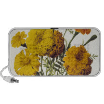 Antique Yellow Flowers Laptop Speaker