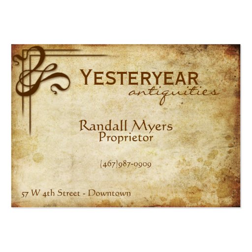 Antiquités vintages classiques cartes de visite personnelles