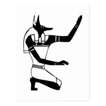 Anubis, hiéroglyphe égyptien carte postale