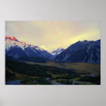 Aoraki/cuisinier de bâti, Nouvelle Zélande, au lev Affiches