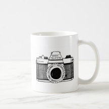 Appareil-photo vintage tasses à café