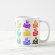 Appareils-photo colorés tasse à café
