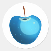Apple bleu autocollant rond