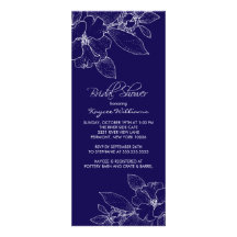 Apple fleurissent à l'invitation nuptiale bleue de