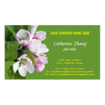 Apple fleurissent carte de visite vert