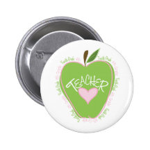 Apple rose et vert de quatrième professeur de caté badges avec agrafe