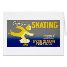 Appréciez le patinage de rouleau de glace WPA 1938 Carte
