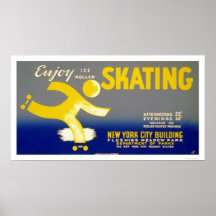 Appréciez le patinage de rouleau de glace WPA 1938 Posters
