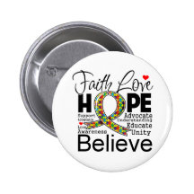 Appui d'amour de foi d'autisme badges avec agrafe