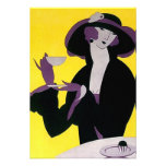 Après-midi élevé d'art déco d'invitations vintages