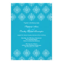 Aqua + faire-part de mariage blanc d'hiver de floc