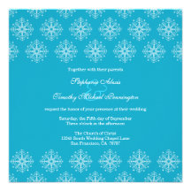 Aqua + faire-part de mariage blanc d'hiver de floc