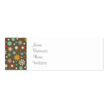 Aqua floral Brown de motif d'automne d'amusement j Carte De Visite