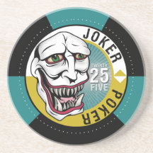 Aqua/jaune de tisonnier de joker dessous de verre