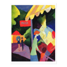 Aquarelle 1913 d'August Macke - de Modefenster Carte Postale