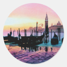 Aquarelle de la gondole "de St Mark de lever de so Autocollants