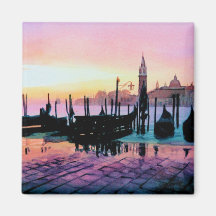Aquarelle de la gondole "de St Mark de lever de so Aimant