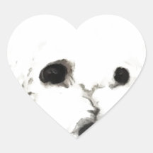 Aquarelle principale artistique de Bichon Autocollants