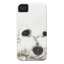 Aquarelle principale artistique de Bichon Coques iPhone 4 Case-Mate