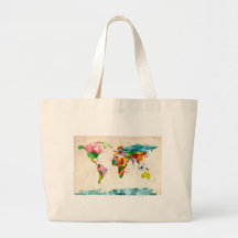 Aquarelles de carte du monde sacs