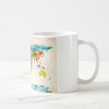 Aquarelles de carte du monde tasse