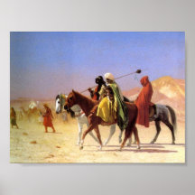 Arabes traversant le désert par la copie de toile  poster