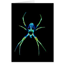 Araignée au néon cartes de vœux