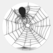 Araignée en son Web Autocollant Rond
