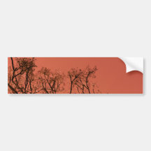 Arbre avec le ciel rouge autocollants pour voiture