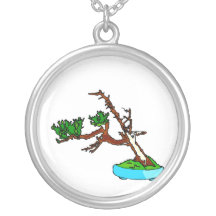Arbre balayé par le vent de bonsaïs avec le graphi pendentif