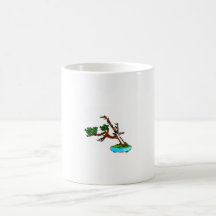 Arbre balayé par le vent de bonsaïs avec le graphi tasse à café
