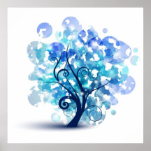 Arbre bleu affiches