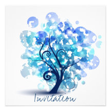 Arbre bleu faire-parts