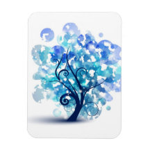 Arbre bleu magnet en vinyle