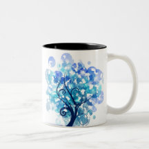 Arbre bleu tasse