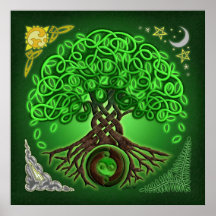 Arbre celtique de cercle de copie d'affiche de la 