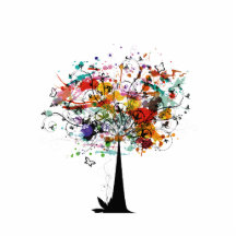 Arbre coloré n butterfly.png d'aquarelle photo sculpture