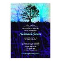Arbre dans l'invitation de Mitzvah de barre de bar invitations