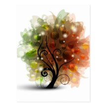 Arbre d'automne cartes postales