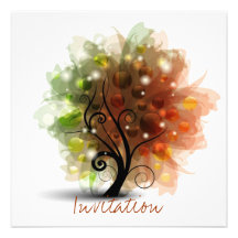 Arbre d'automne invitation personnalisable