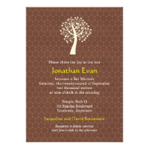 Arbre de Barre-Batte Mitzvah de motif d'étoile de  Faire-parts