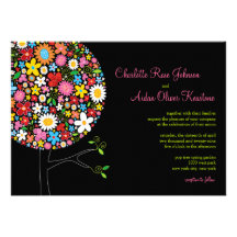 arbre de bruit de fleurs de ressort de fatfatin ép cartons d'invitation