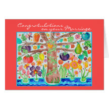 Arbre de carte de mariage de félicitations de la v