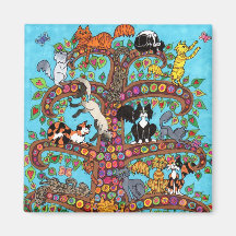 Arbre de chat de la vie 2 magnets