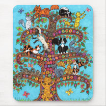 Arbre de chat de la vie 2 tapis de souris