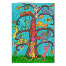 Arbre de chat de la vie carte